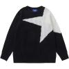 imageAelfric Eden Womens Oversized Star Pullover Sweaters Vintage Crewneck Long Sleeve Knit Sweaters Trendy 2025 Fall OutfitsBlack