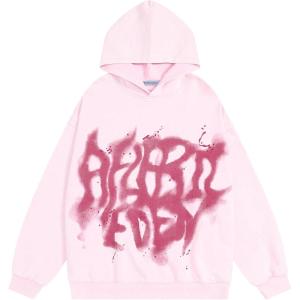 imageAelfric Eden Graphic Hoodies Abstract Print Washed Hoodie Long Sleeve Acid Washed Hooded Sweatshirts Trendy Y2k TopsPink