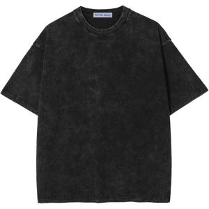 imageAelfric Eden Mens Cotton TShirts Oversized Unisex Short Sleeves Wash Baggy Casual Tees Workout Solid Summer TopsBlack