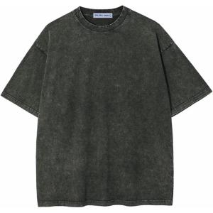 imageAelfric Eden Mens Cotton TShirts Oversized Unisex Short Sleeves Wash Baggy Casual Tees Workout Solid Summer TopsDrak Grey