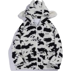 imageAelfric Eden Womens Sherpa Fleece Jacket Zip Up Patchwork Winter Puffer Fuzzy Jackets Warm Fur Coat UnisexWhite
