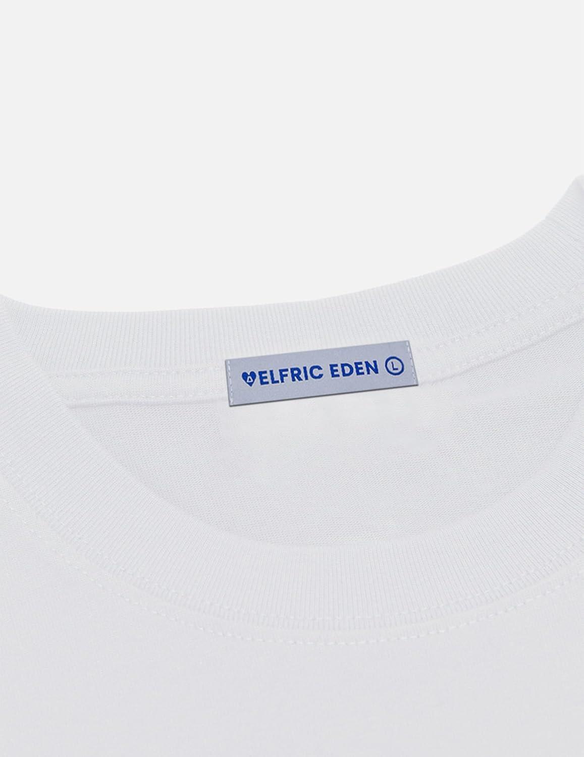 imageAelfric Eden Cherry Print Tee Oversized Graphic Tees Short Sleeve Crewneck Shirts Y2K Vintage Unisex StreetwearWhite