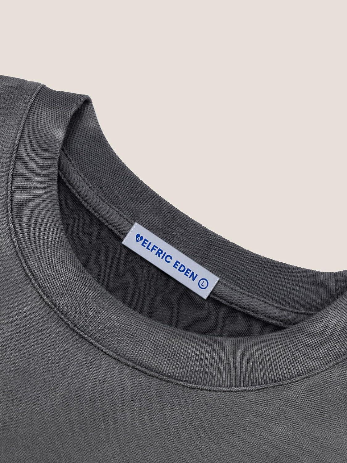 imageAelfric Eden Mens Acid Wash T Shirts Oversized Heavyweight Cotton Vintage Tees Streetwear Casual Short Sleeve TopsDark Grey