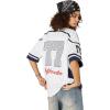 imageAelfric Eden 77 Football Jersey Oversized Graphic T Shirts Short Sleeve Color Blocking Number Print TeeWhite
