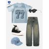 imageAelfric Eden 77 Mesh Football Jersey Shirts Graphic Tee Printed Casual V Neck Tshirt Tees Streetwear Vintage Summer TopBlue