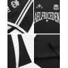 imageAelfric Eden Jersey Shirts Women Oversized Mesh V Neck Graphic Tees Y2k Color Block Short Sleeve T Shirt TopsBlack