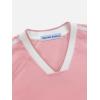 imageAelfric Eden Jersey Shirts Women Oversized Mesh V Neck Graphic Tees Y2k Color Block Short Sleeve T Shirt TopsPink