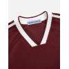 imageAelfric Eden Jersey Shirts Women Oversized Mesh V Neck Graphic Tees Y2k Color Block Short Sleeve T Shirt TopsRed