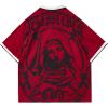 imageAelfric Eden Mens 90s Oversized Y2K T Shirts Nun Portrait Polo Tee Grahpic Streetwear Casual Vintage Summer Top TshirtRed