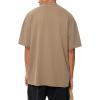 imageAelfric Eden Mens Oversized T Shirt Vintage Acid Wash Short Sleeve Crewneck Shirts Cotton Solid Summer Basic Tee StreetwearCamel