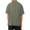 imageAelfric Eden Mens Oversized T Shirt Vintage Acid Wash Short Sleeve Crewneck Shirts Cotton Solid Summer Basic Tee StreetwearGray Green