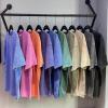 imageAelfric Eden Mens Oversized T Shirt Vintage Acid Wash Short Sleeve Crewneck Shirts Cotton Solid Summer Basic Tee StreetwearGray Green