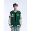 imageAelfric Eden Mens Varsity Jacket Vintage Graphic Baseball Jacket Unisex Coats StreetwearGreen