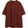 imageAelfric Eden Oversized T Shirt Men 90s Shirt Unisex Streetwear Contrast Color Graphic Tees Casual Vintage Summer TopsWine Red