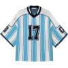 imageAelfric Eden Oversized T Shirts Number Stripe Graphic Unisex Knit Tee Color Blocking Y2k Football Jersey 2025 Trend TopsBlue