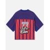 imageAelfric Eden T Shirts Number Stripe Unisex Oversized Graphic Knit Tee Color Blocking Streetwear TopsPurple