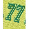 imageAelfric Eden T Shirts Oversized Number Graphic Unisex Knit Stripe Tee Color Blocking Streetwear 2025 Trend TopsYellow