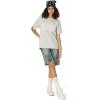 imageAelfric Eden Womens Oversized Graphic Tees Y2k Flower Embroidery Number Print TShirts Crewceck Summer TopsGrey