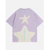 imageAelfric Eden Womens Vintage Color Blocking Tee Oversized Streerwear Star Graphic T Shirt Short Sleeve Summer TopsPurple