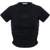 imageAelfric Eden Cropped T Shirts for Women Cut Out Crop Tops Crewneck Short Sleeve Basic TeesBlack