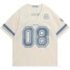 imageAelfric Eden Jersey Shirts for Women Y2k Oversized V Neck Graphic Tees Football Number Streetwear T Shirt TopsApricot