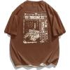 imageAelfric Eden Mens 90s Vintage Oversized Shirts Unisex Harajuku T Shirt Print Graphic Tees Casual Summer Streetwear TopBrown