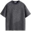 imageAelfric Eden Mens Acid Wash T Shirts Oversized Heavyweight Cotton Vintage Tees Streetwear Casual Short Sleeve TopsDark Grey