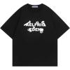 imageAelfric Eden Mens Graphic Tees Number Screw Print Tee Oversized Cotton Y2k Streetwear TopsBlack