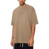 imageAelfric Eden Mens Oversized T Shirt Vintage Acid Wash Short Sleeve Crewneck Shirts Cotton Solid Summer Basic Tee StreetwearCamel