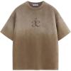 imageAelfric Eden Mens Oversized TShirts Heavyweight Cotton Gradient Wash Tshirt Loose Fit Short Sleeve Vintage TeesBrown