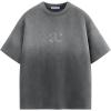 imageAelfric Eden Mens Oversized TShirts Heavyweight Cotton Gradient Wash Tshirt Loose Fit Short Sleeve Vintage TeesDark Grey
