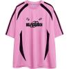 imageAelfric Eden Oversized T Shirt Men 90s Shirt Unisex Streetwear Contrast Color Graphic Tees Casual Vintage Summer TopsLight Pink