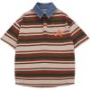 imageAelfric Eden Stripe Star Polo Tee Oversized Button Collar T Shirt Short Sleeve Y2k TopsBrown