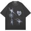 imageAelfric Eden T Shirts Blurring Spider Print Tee Washed Tee Shirt Casual Soft Short Sleeve 2025 Trendy TopsGrey