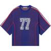 imageAelfric Eden T Shirts Number Stripe Unisex Oversized Graphic Knit Tee Color Blocking Streetwear TopsPurple