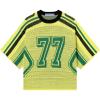 imageAelfric Eden T Shirts Oversized Number Graphic Unisex Knit Stripe Tee Color Blocking Streetwear 2025 Trend TopsYellow