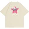imageAelfric Eden Women Oversized Letter Graphic Tees Pink Star Print Tee Graphic Crew Neck Cotton Short Sleeve Y2k TopsBeige