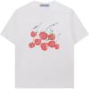 imageAelfric Eden Womens Cartoon Cherry Print Tee Graphic Oversized Short Sleeve T Shirts Casual TopsWhite