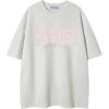 imageAelfric Eden Womens Oversized Graphic Tees Y2k Flower Embroidery Number Print TShirts Crewceck Summer TopsGrey