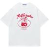 imageAelfric Eden Womens T Shirts Cherry Print Tee Graphic Oversized Cotton Short Sleeve Tees Y2k Streetwear Casual TopsWhite