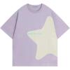 imageAelfric Eden Womens Vintage Color Blocking Tee Oversized Streerwear Star Graphic T Shirt Short Sleeve Summer TopsPurple