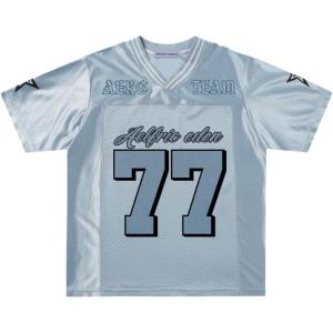 imageAelfric Eden 77 Mesh Football Jersey Shirts Graphic Tee Printed Casual V Neck Tshirt Tees Streetwear Vintage Summer TopBlue