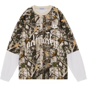 imageAelfric Eden Crewneck Sweatshirt Oversized Camo Sweatshirts Men Casual Patchwork Pullover Streetwear Graphic TopsGreen