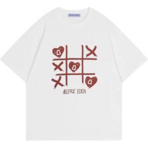 imageAelfric Eden Mens Graffiti Heart Tee Oversized Graphic T Shirts Casual Streetwear Vintage Summer TopsWhite