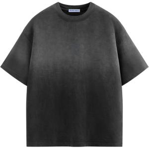 imageAelfric Eden Mens Oversized TShirts Heavyweight Cotton Gradient Wash Tshirt Loose Fit Short Sleeve Vintage TeesBlack