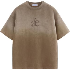 imageAelfric Eden Mens Oversized TShirts Heavyweight Cotton Gradient Wash Tshirt Loose Fit Short Sleeve Vintage TeesBrown