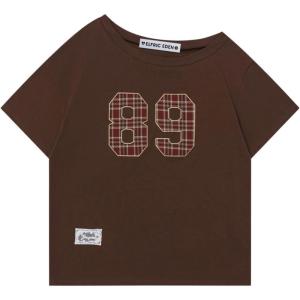 imageAelfric Eden Off The Shoulder Tops for Women Summer Sexy Graphic T Shirts Short Sleeve Number Embroidery TeeBrown