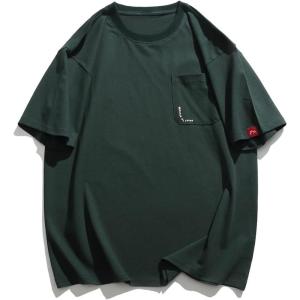 imageAelfric Eden T Shirts Pocket Print Tee Short Sleeve Basic Tops Trendy OutfitsDark Green