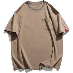 imageAelfric Eden T Shirts Pocket Print Tee Short Sleeve Basic Tops Trendy OutfitsKhaki