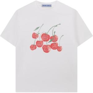 imageAelfric Eden Womens Cartoon Cherry Print Tee Graphic Oversized Short Sleeve T Shirts Casual TopsWhite
